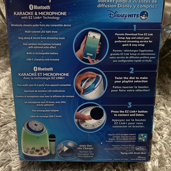 eDisney Karaoke Machine for Kids with Bluetooth Speaker and Wireless Microphone - Picture 10 of 12